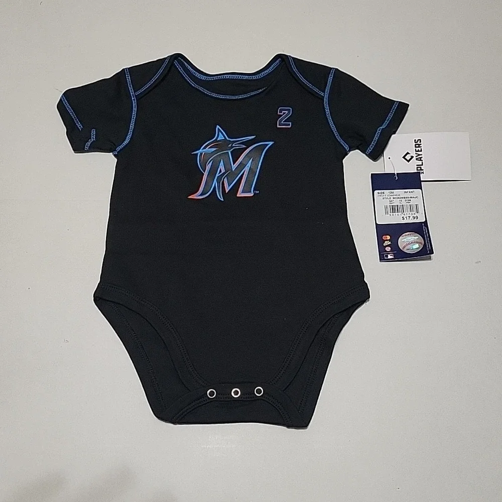 Infant Miami Marlins Jazz Chisholm Jr One Piece Outfit 12 Month NEW